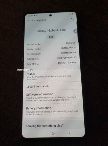 Samsung Galaxy Note10 Lite Live Image 1