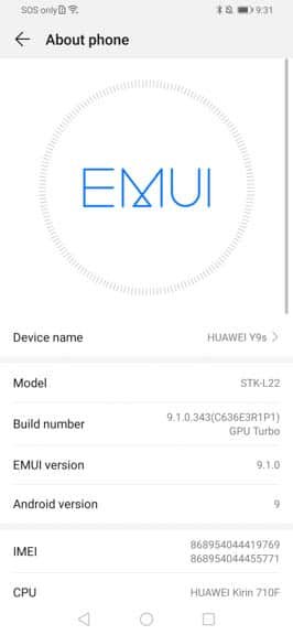 Huawei Y9s Review UI 8