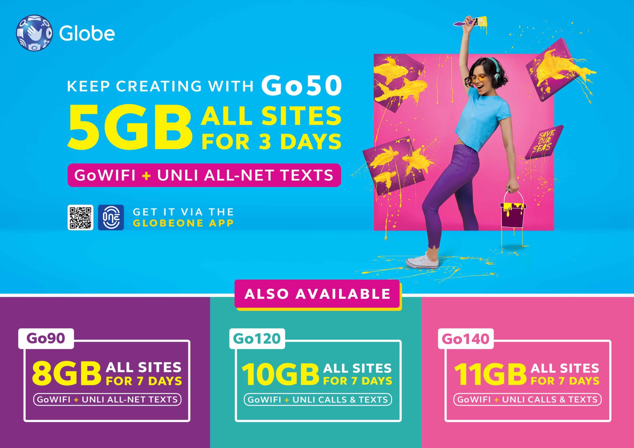 Globe introduces new Go promos for mobile data with unlimited texts