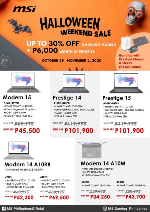 MSI Halloween Flash Sale Content Creation Laptops