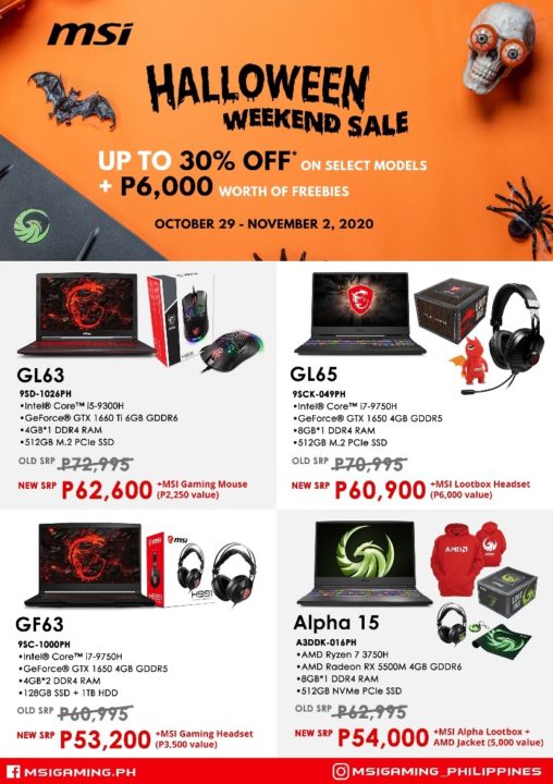 MSI Halloween Flash Sale Gaming Laptops