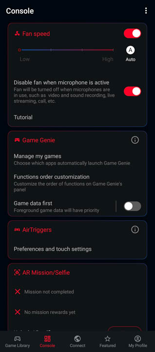 ASUS ROG Phone 5 UI Armoury Crate 6