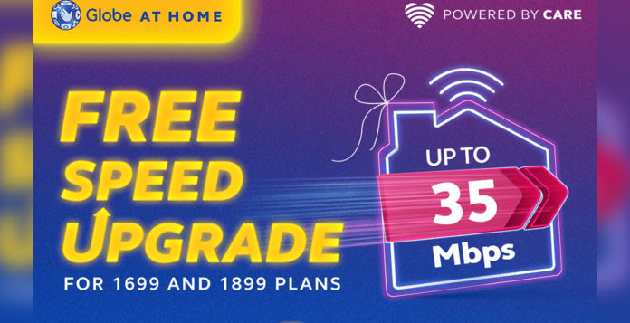 Globe At Home Plan 1699 and 1899 subscribers to receive permanent speed ...