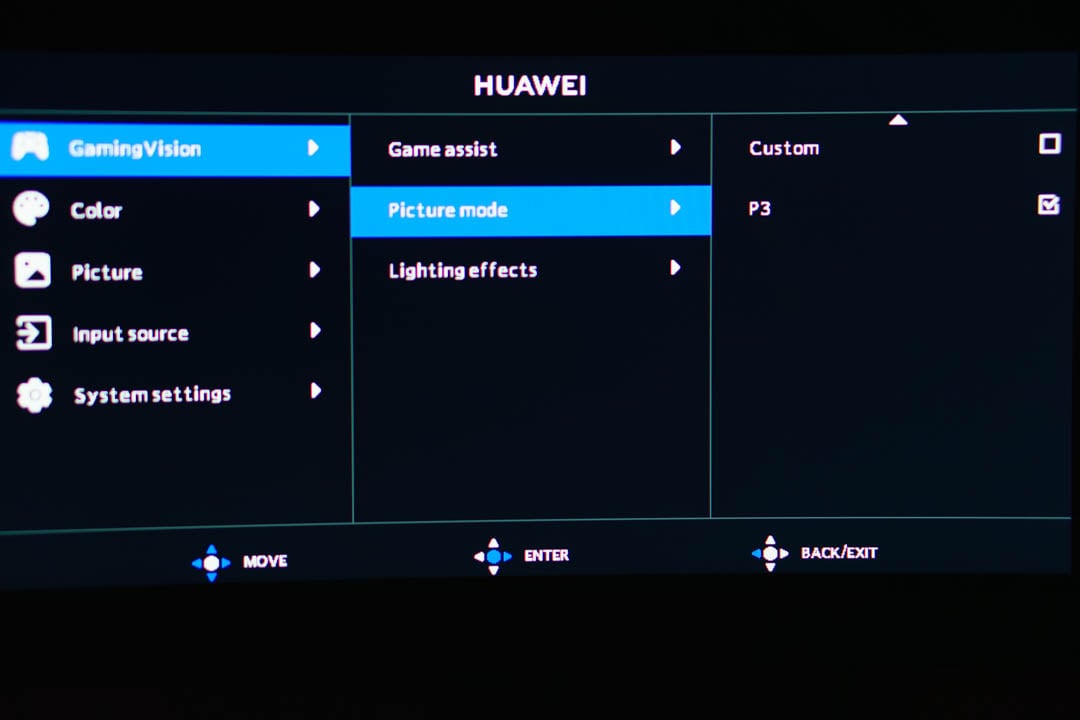 Huawei MateView GT OSD 5 Picture Mode