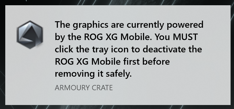 ROG XG Mobile Removal