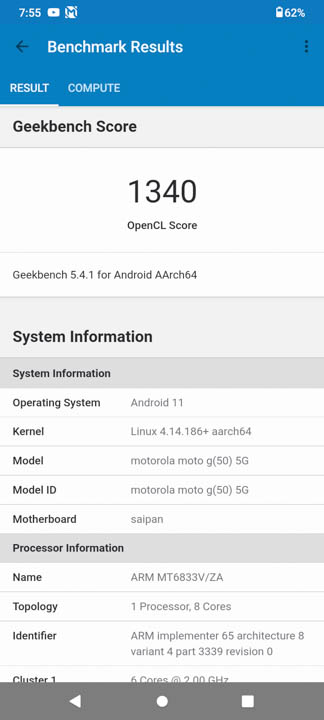 Moto G50 5G Benchmarks 6