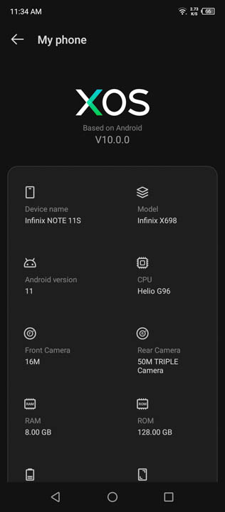 Infinix Note 11S UI 8