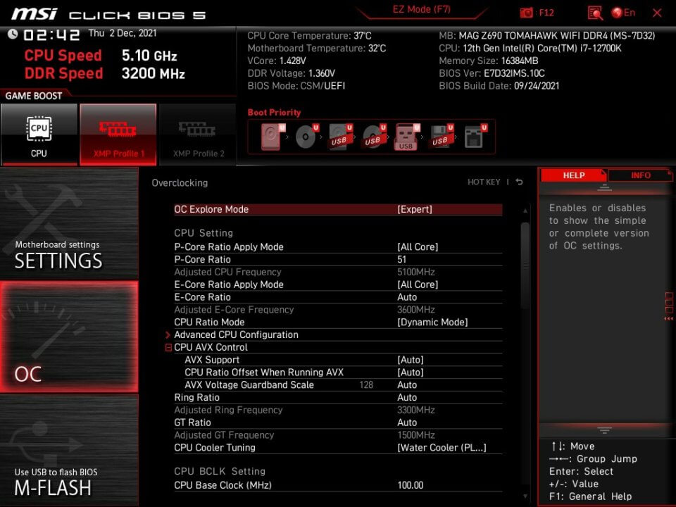 MSI MAG Z690 Tomahawk WiFI DDR4 BIOS 11