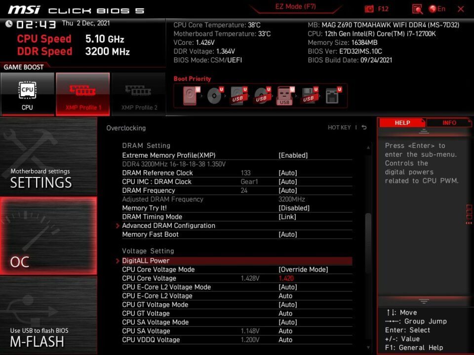 MSI MAG Z690 Tomahawk WiFI DDR4 BIOS 13