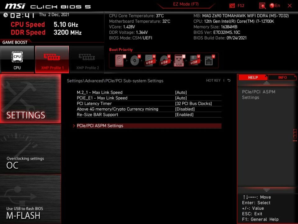 MSI MAG Z690 Tomahawk WiFI DDR4 BIOS 3