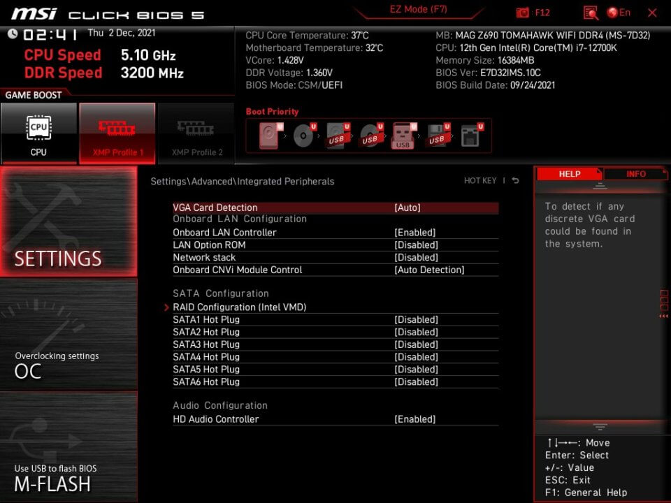 MSI MAG Z690 Tomahawk WiFI DDR4 BIOS 5