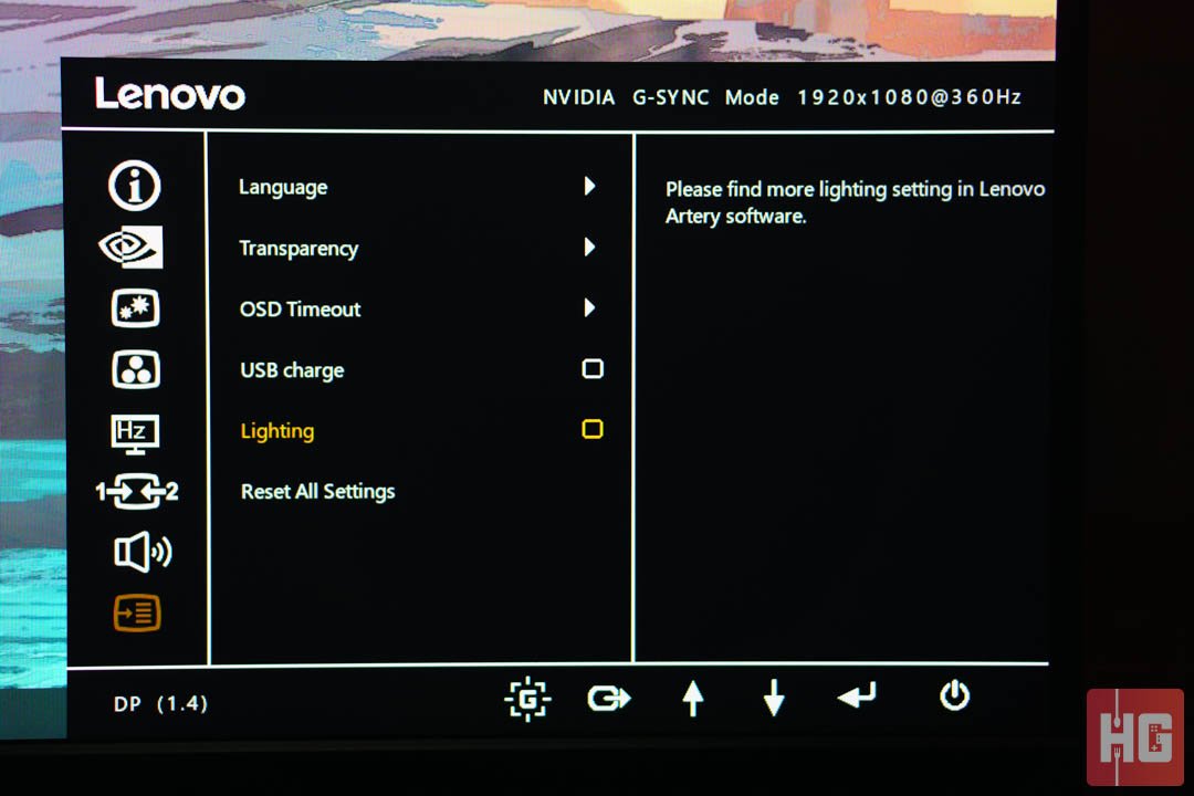 Lenovo Legion Y25g 30 Review OSD 14