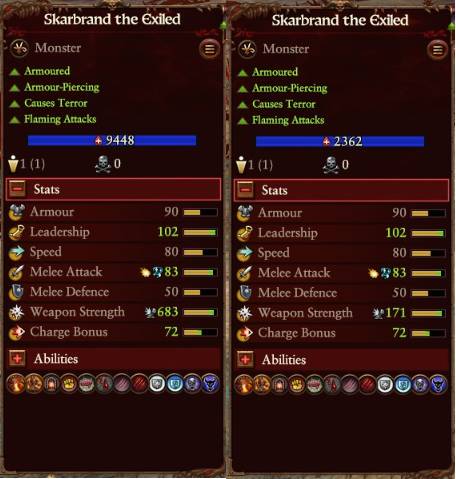 Warhammer 3 unit size affects hp and stats