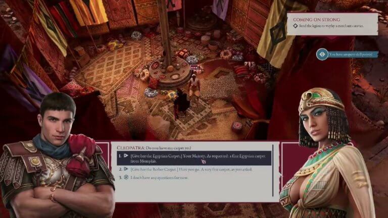 give cleopatra the carpet