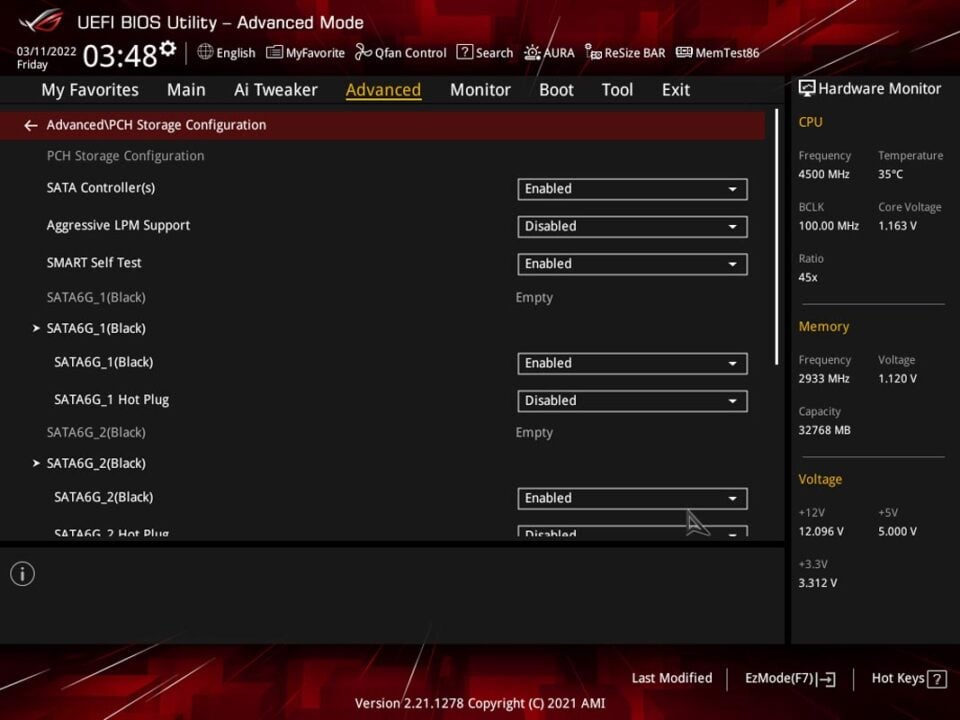 ASUS ROG Strix B660 F Gaming WiFi Review BIOS 14