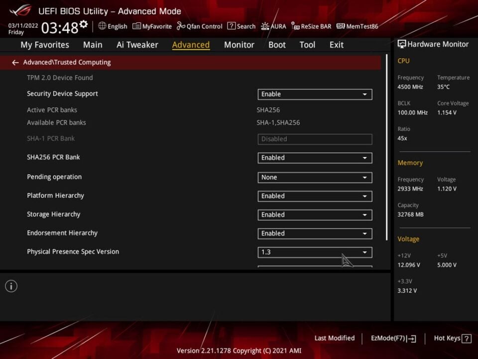 ASUS ROG Strix B660 F Gaming WiFi Review BIOS 17