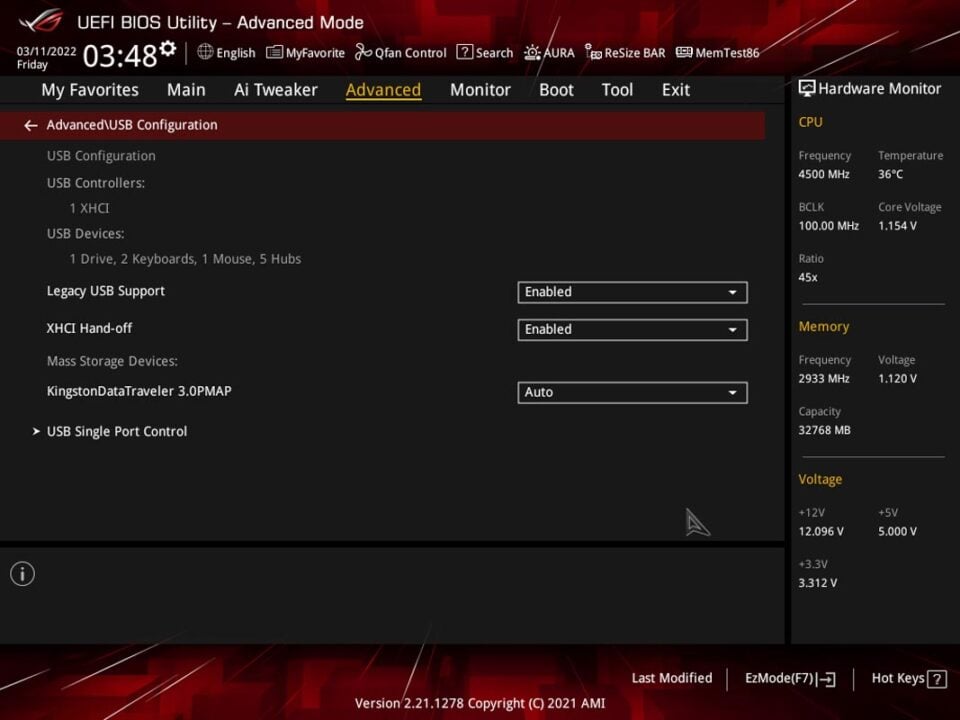 ASUS ROG Strix B660 F Gaming WiFi Review BIOS 19