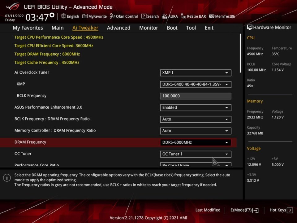 ASUS ROG Strix B660 F Gaming WiFi Review BIOS 2