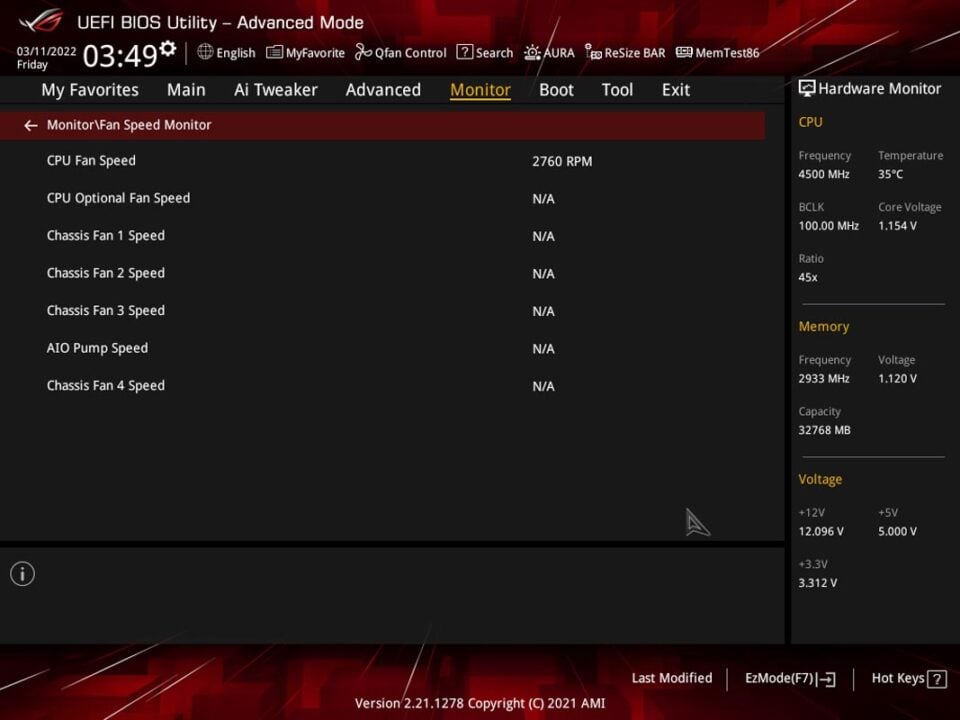 ASUS ROG Strix B660 F Gaming WiFi Review BIOS 25