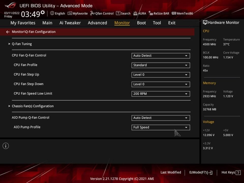 ASUS ROG Strix B660 F Gaming WiFi Review BIOS 26