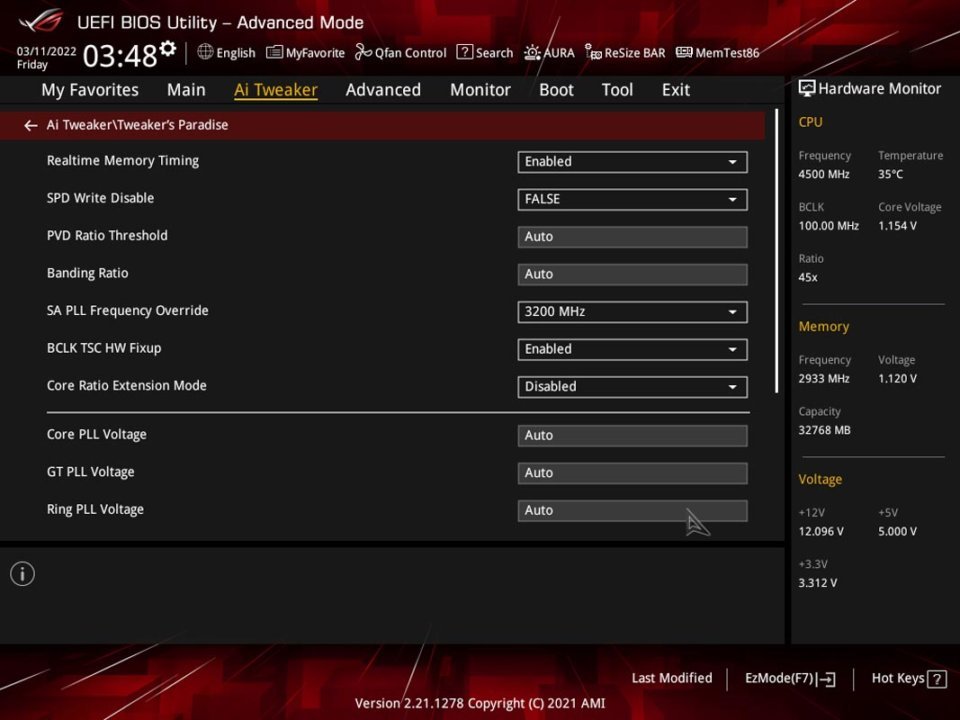 ASUS ROG Strix B660 F Gaming WiFi Review BIOS 7