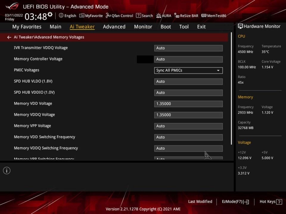 ASUS ROG Strix B660 F Gaming WiFi Review BIOS 9