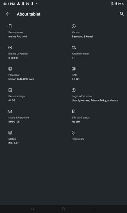 realme Pad Mini UI 4
