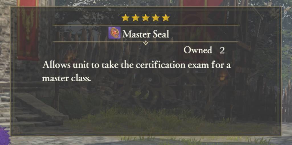 Fire Emblem Warriors Three Hopes how to get Master Seal
