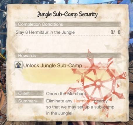 MHR Sunbreak Jungle Sub-camp Side Quest