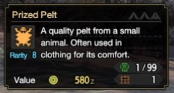 MHR Sunbreak Prized Pelt Item Description