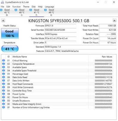 Kingston Fury Renegade SSD CDInfo