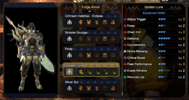 MHR Sunbreak Gold Rathian Armor Set