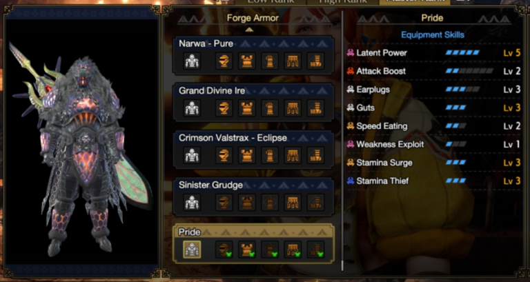 MHR Sunbreak Seething Bazelgeuse Armor Set