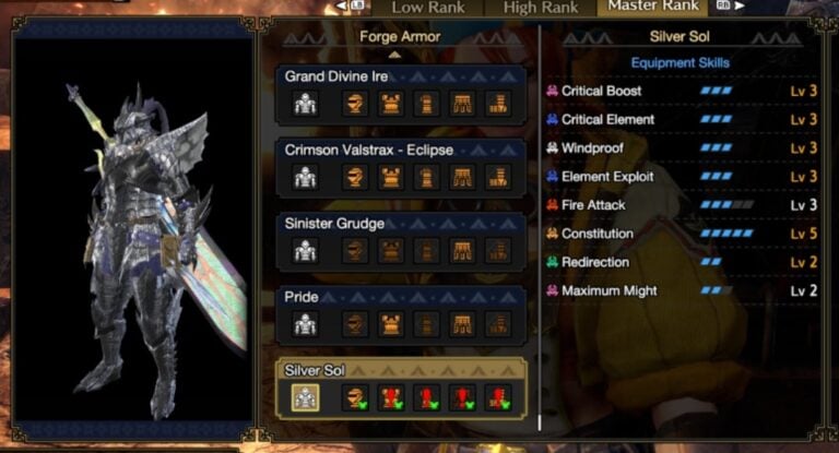 MHR Sunbreak Silver Rathalos Armor Set