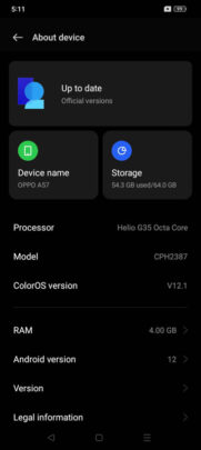 OPPO A57 2022 UI 4