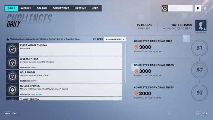 Overwatch 2 Daily Challenges