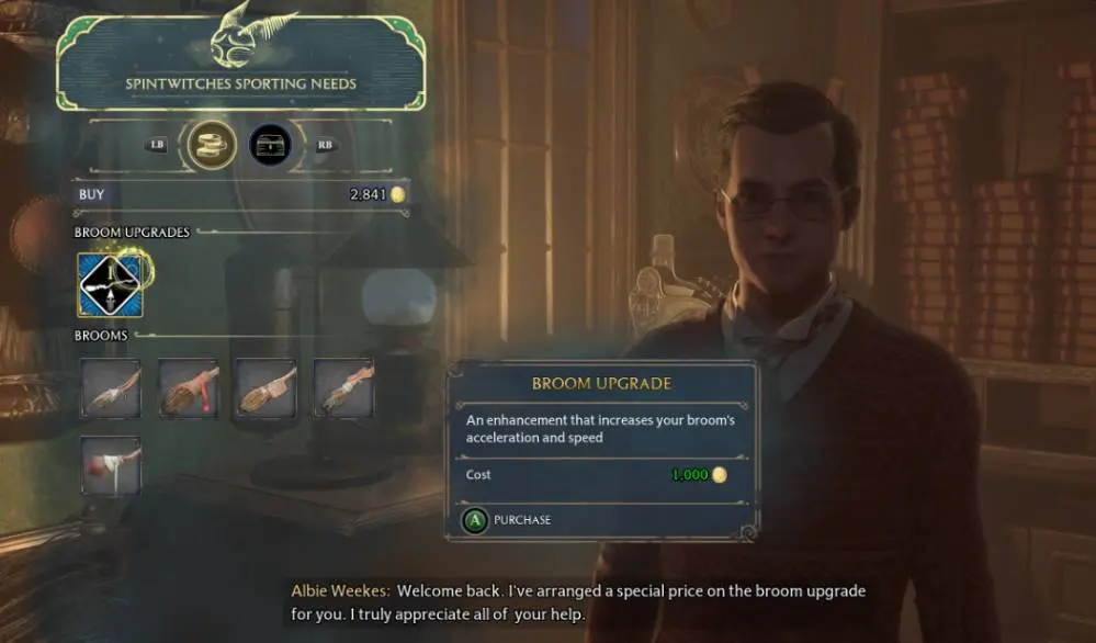 Hogwarts Legacy Broom Upgrades