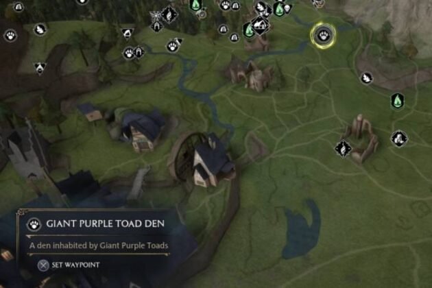 Hogwarts Legacy Hogsmeade Valley Giant Purple Toad Den