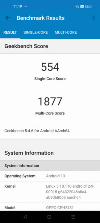 OPPO Reno8 T Benchmarks 3