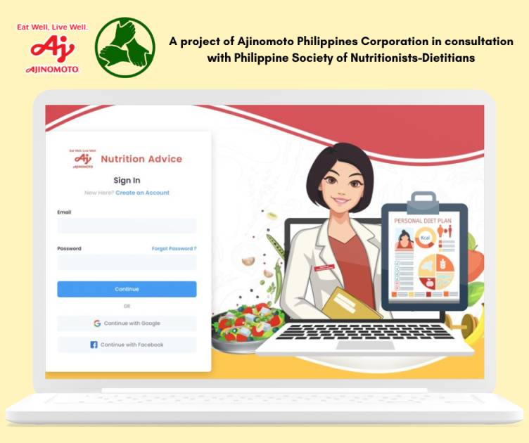 Ajinomoto Nutrition Advice Web App