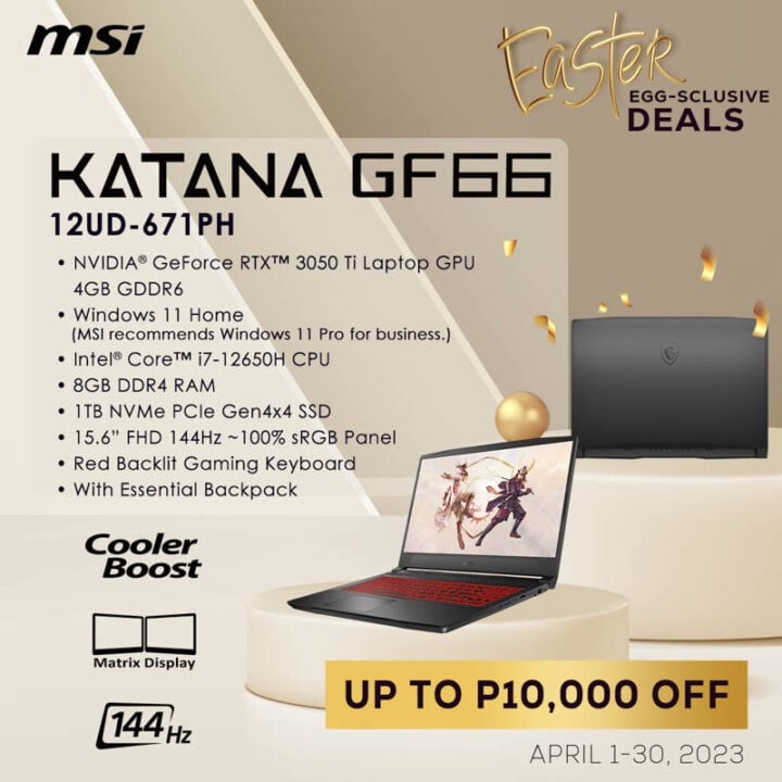 MSI Katana GF66 MSI Easter Promo