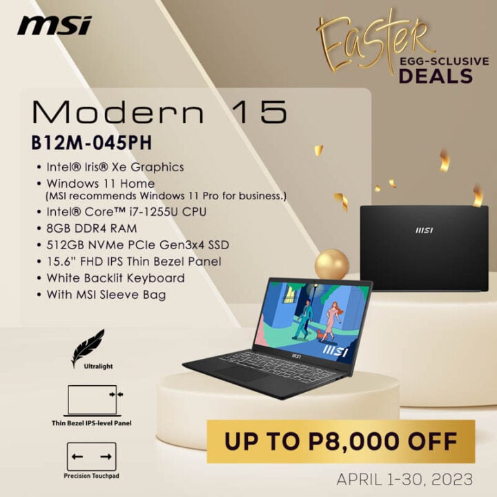 MSI Modern 15 MSI Easter Promo