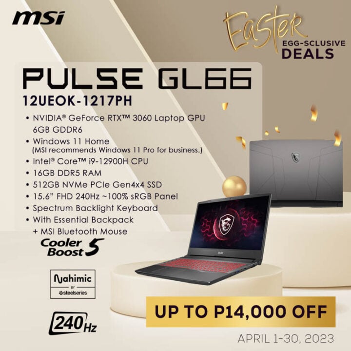 MSI Pulse GL66 MSI Easter Promo