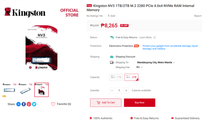 Kingston NV3 Shopee 2TB