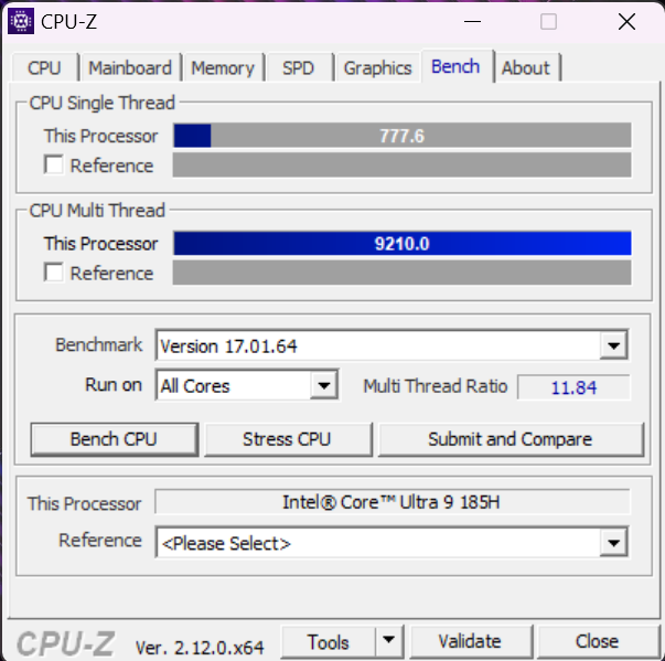 ROG Zephyrus G14 2024 CPU-Z Benchmark