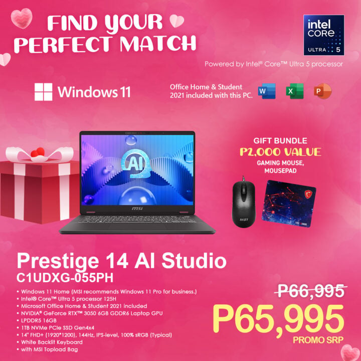 MSI Valentine's Day Sale 2025 Prestige14 055