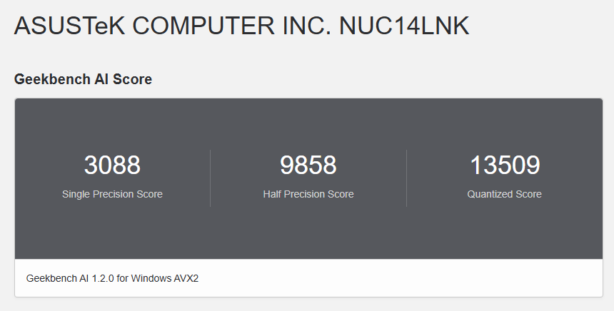 Geekbench AI NPU