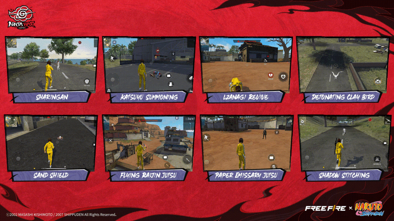 Free Fire x NARUTO SHIPPUDEN Jutsu Skills