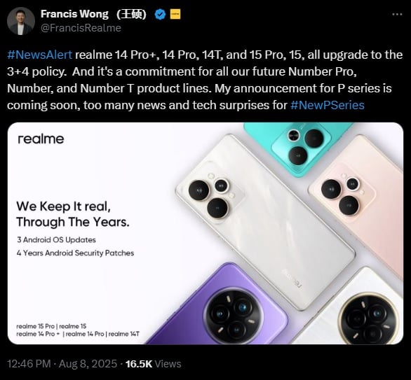 realme Longer Support realme 14 and 15 Series 1
