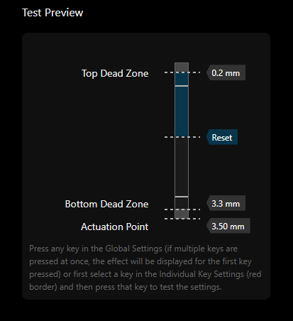 ROG Falcata Actuation Point Settings